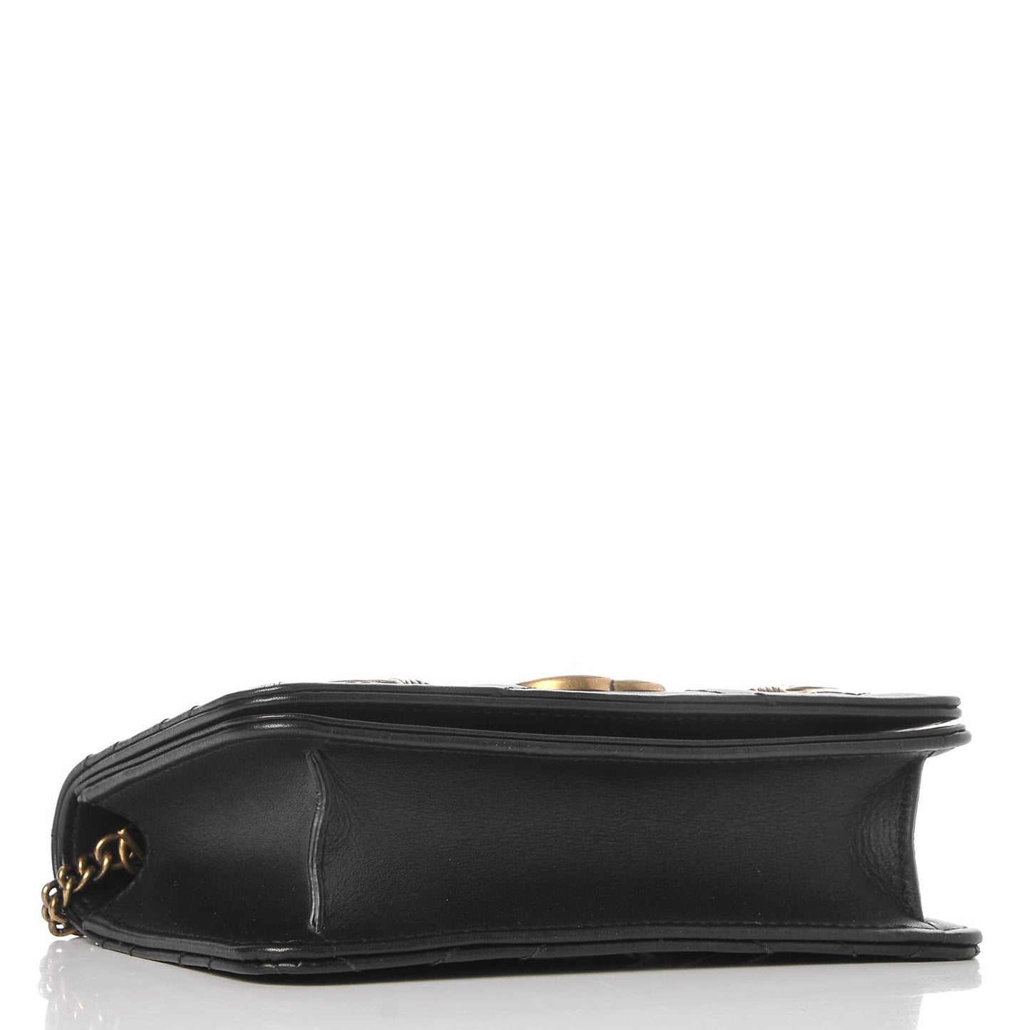 Calfskin Matelasse Mini Animal Studs GG Marmont Bag Black
