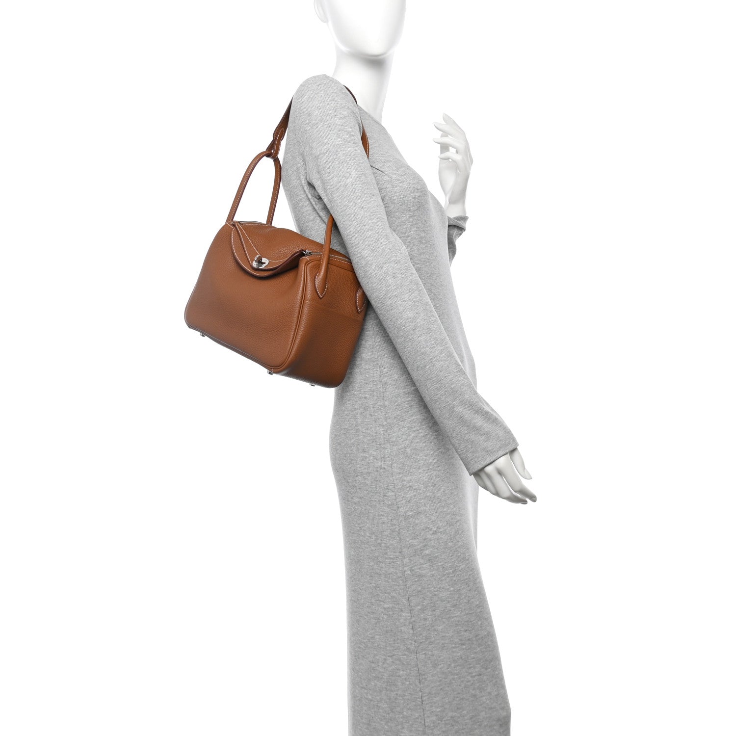 Hermes Taurillon Clemence Lindy 26 Gold 2 of 12