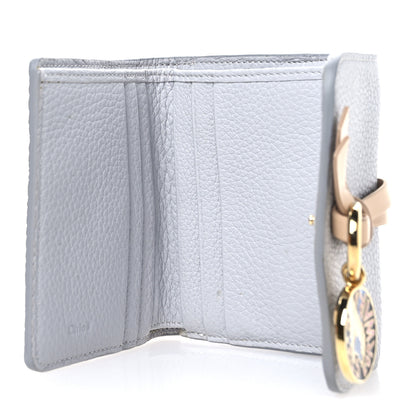Chloe Grained Calfskin Alphabet Mini Trifold Wallet Light Cloud 5 of 9