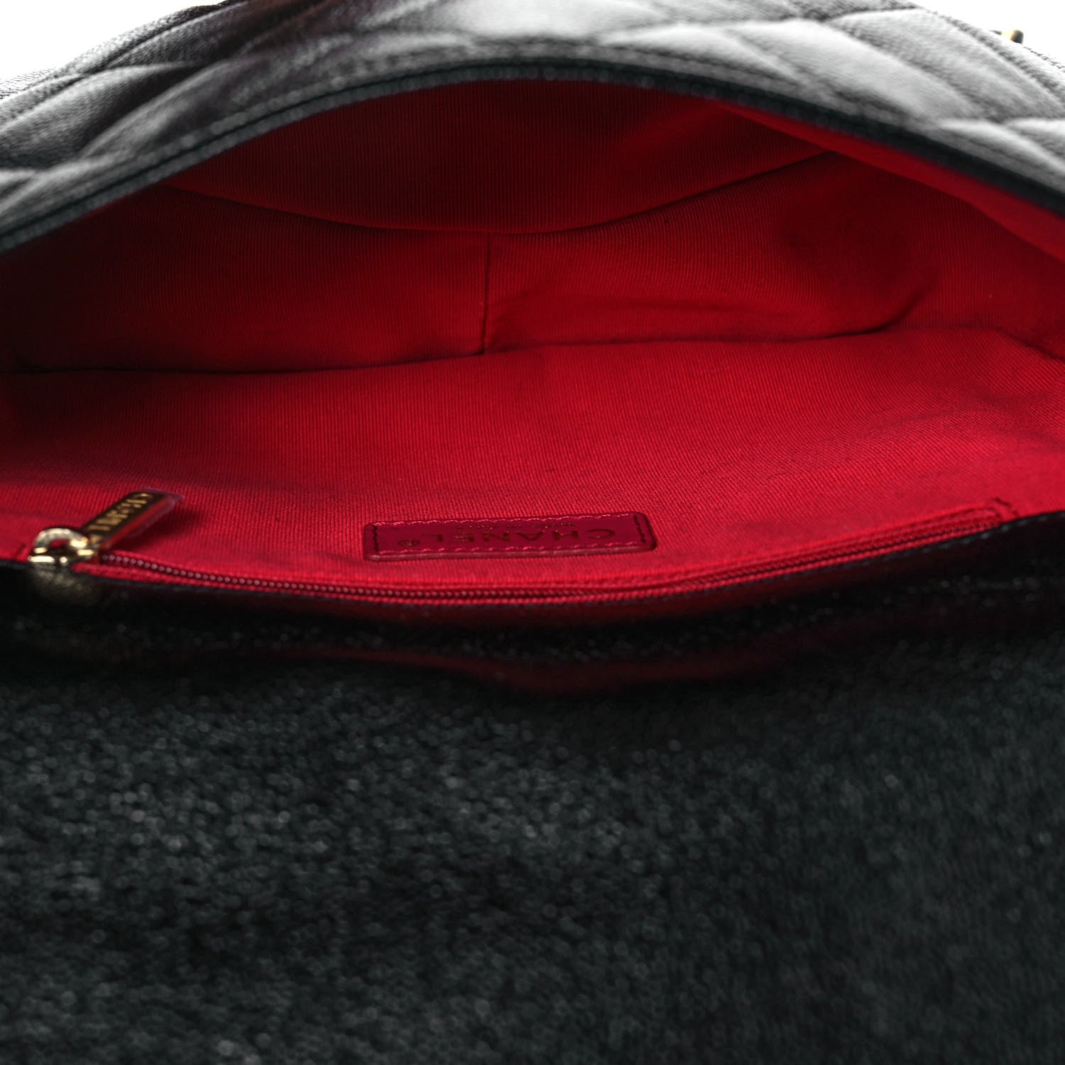 Chanel Shiny Caviar Quilted Large Chain Melody Flap Black 5 of 9