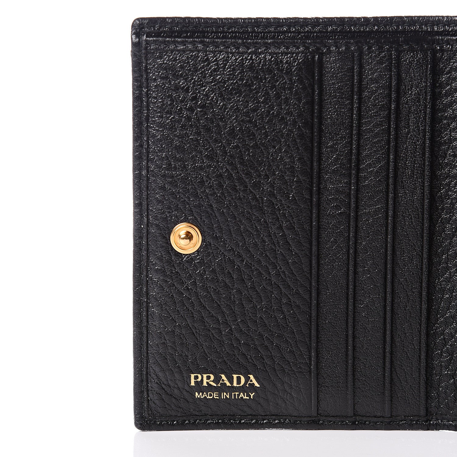 Prada Vitello Grain Bi-Fold Wallet Black 5 of 8