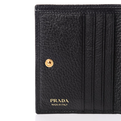Prada Vitello Grain Bi-Fold Wallet Black 5 of 8