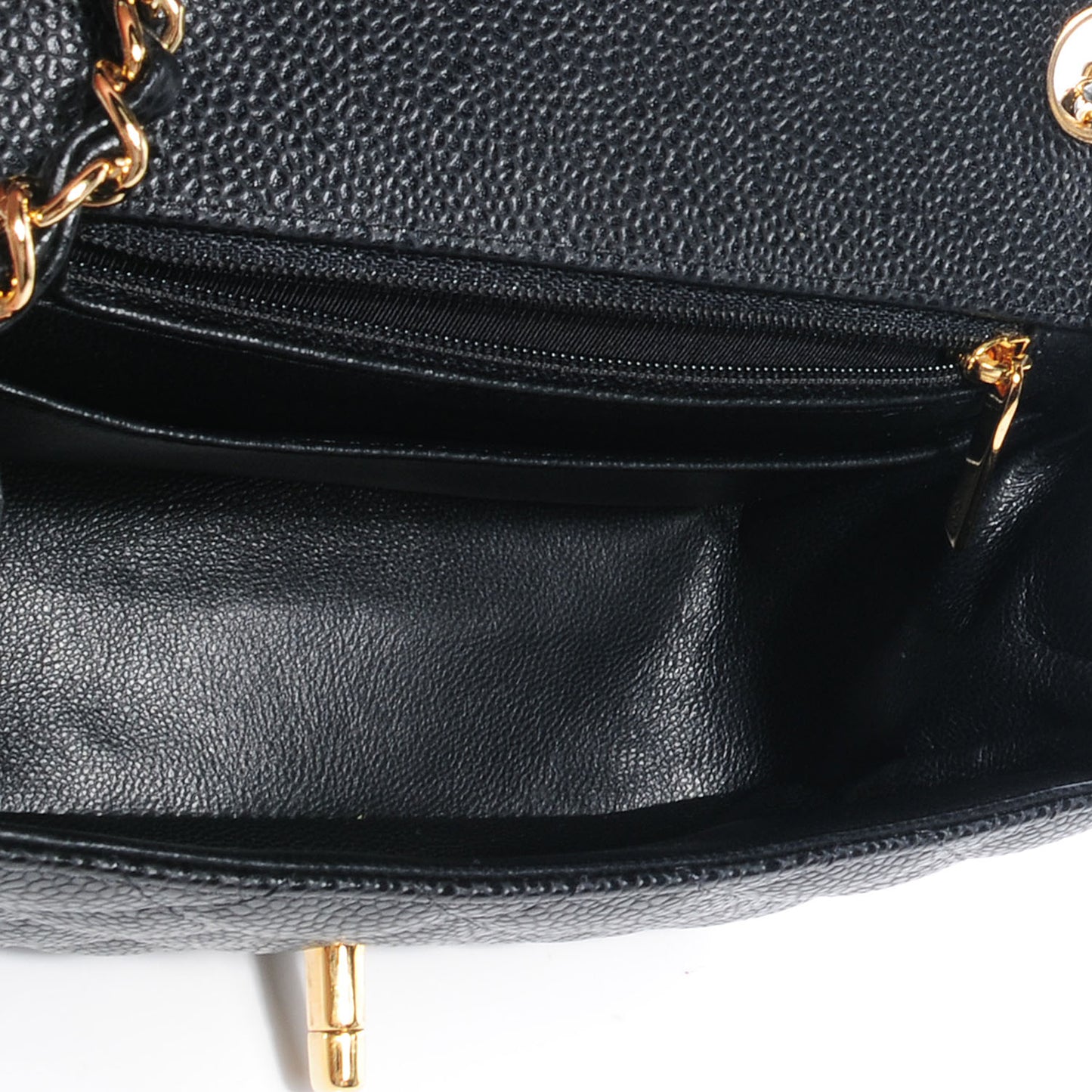 Caviar Quilted Mini Square Flap Bag Black