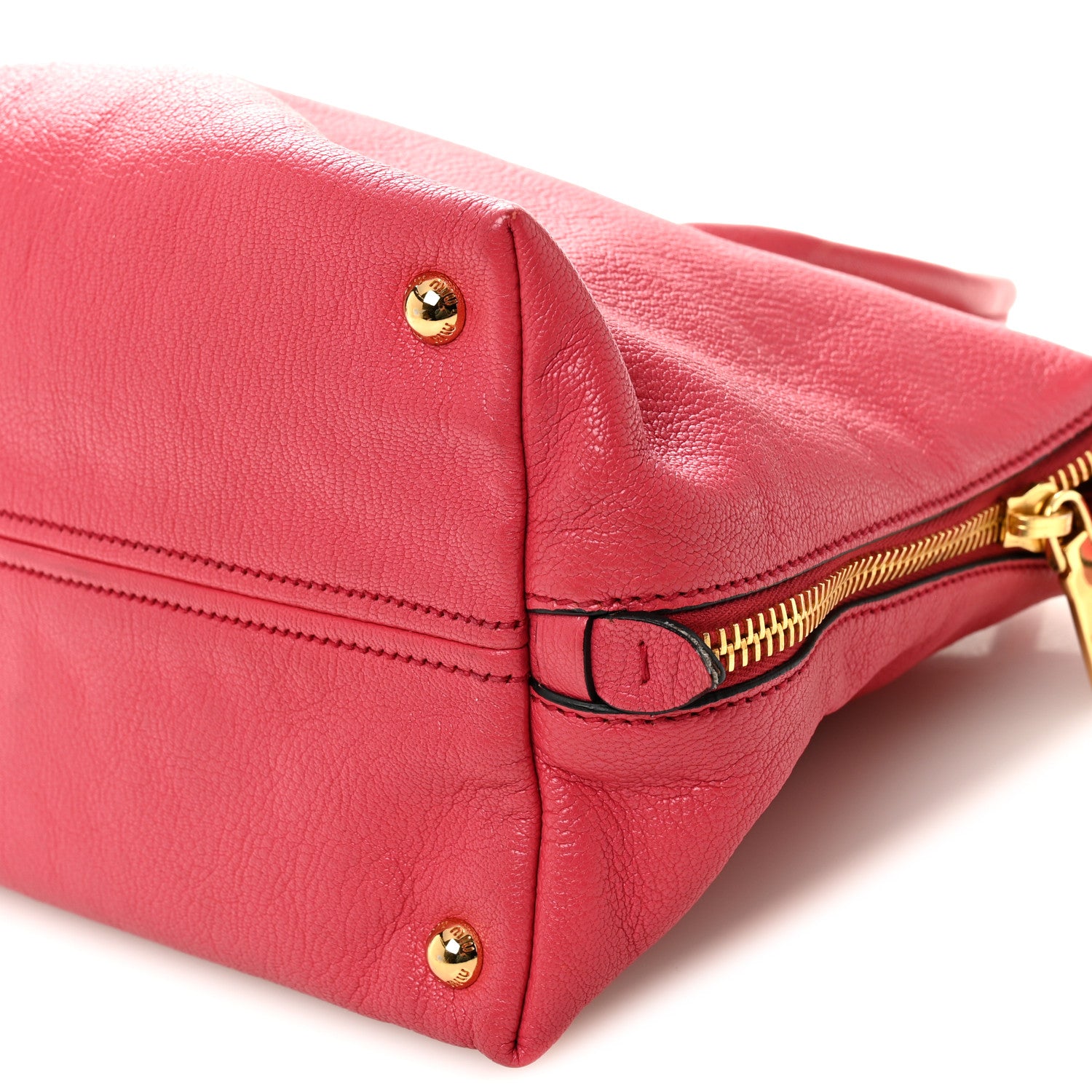 Miu Miu Goatskin Madras Top Handle Bag Fragola 1861549 – FASHIONPHILE