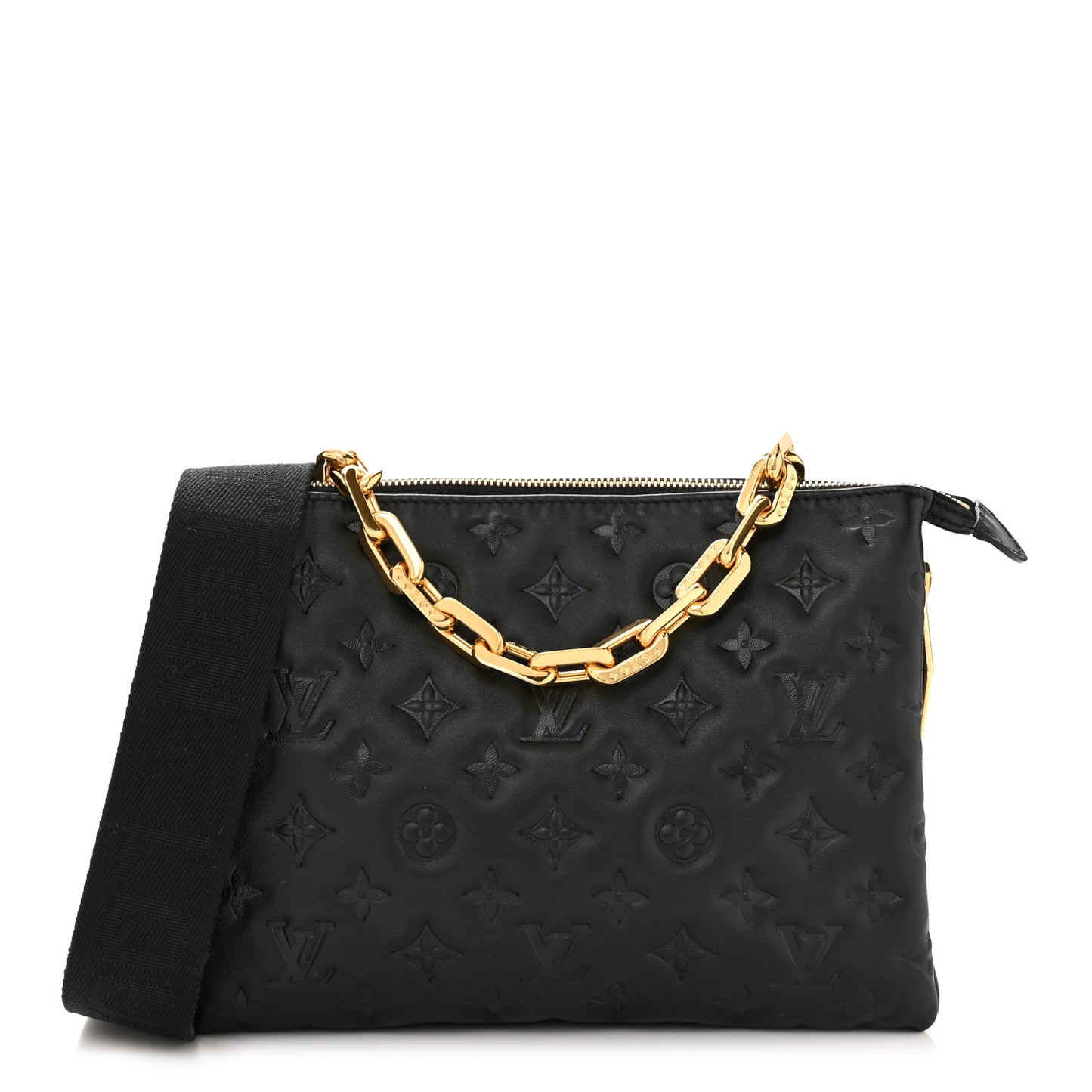 Lambskin Embossed Monogram Coussin PM Black