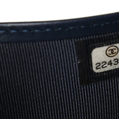 Chanel Caviar Chevron Quilted Compact Flap Wallet Navy 7 of 10