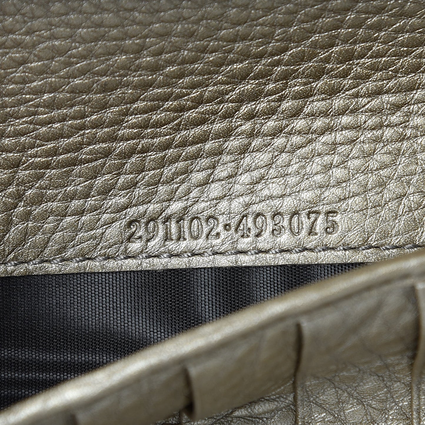 Metallic Pebbled Calfskin Soho Zip Around Wallet Golden Beige