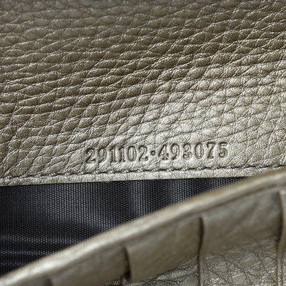 Gucci Metallic Pebbled Calfskin Soho Zip Around Wallet Golden Beige 7 of 10
