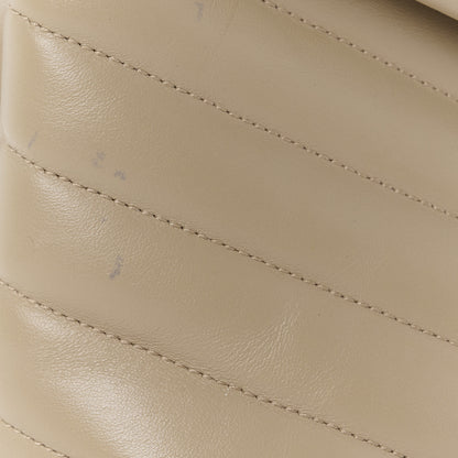 Saint Laurent Calfskin Y Quilted Monogram Medium Loulou Chain Satchel Dark Beige 13 of 14