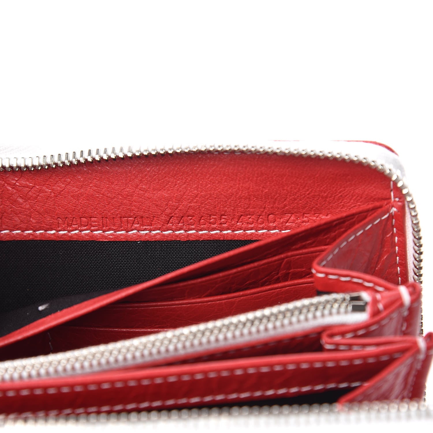 Balenciaga Agneau Arena Multicolore Bazar Continental Zip Around Wallet Bleu White Rouge 7 of 10