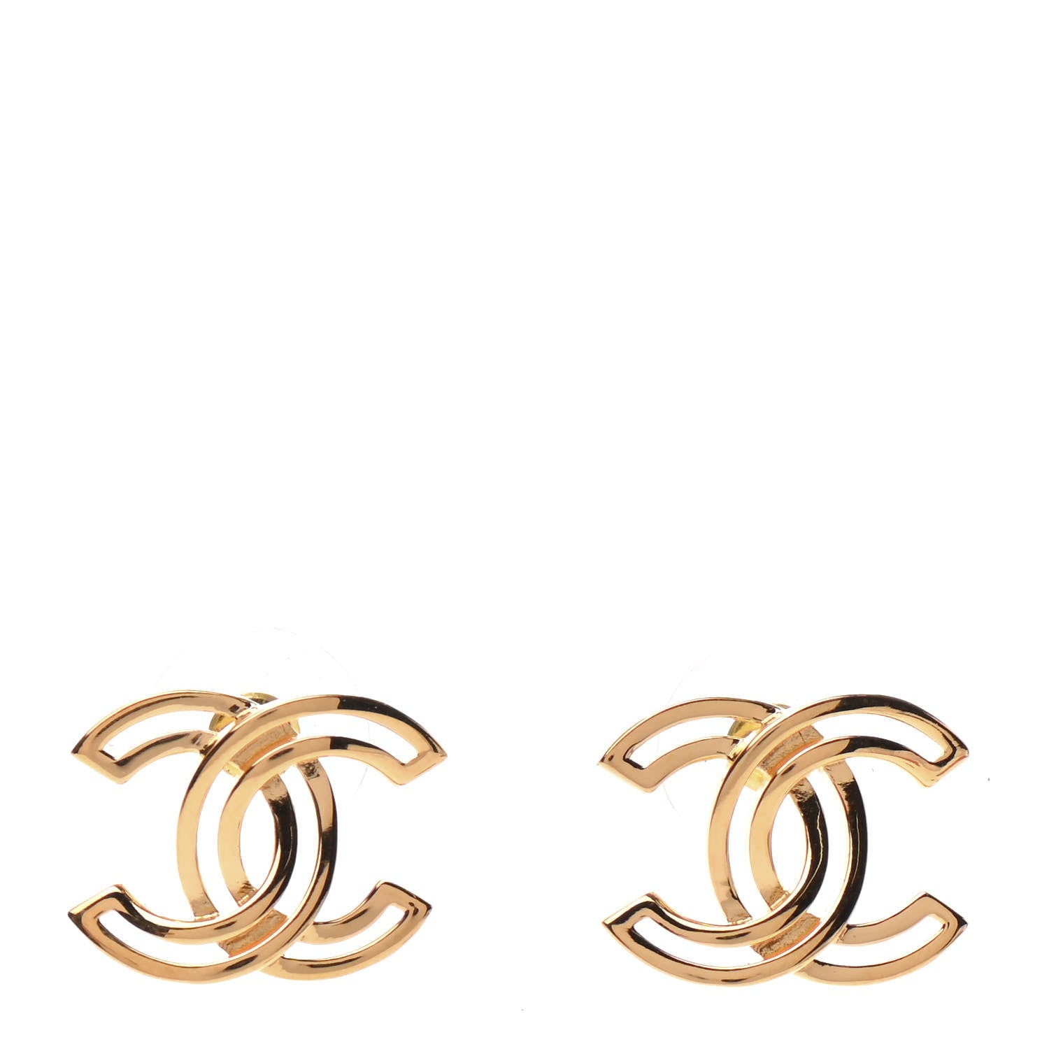 Chanel Metal Obazine CC Earrings Gold 1 of 5