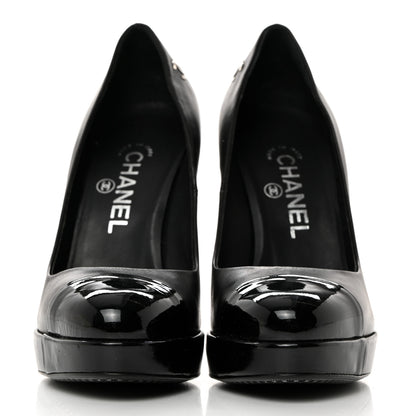 Chanel Calfskin Cap Toe CC Pumps 37 Black 2 of 9