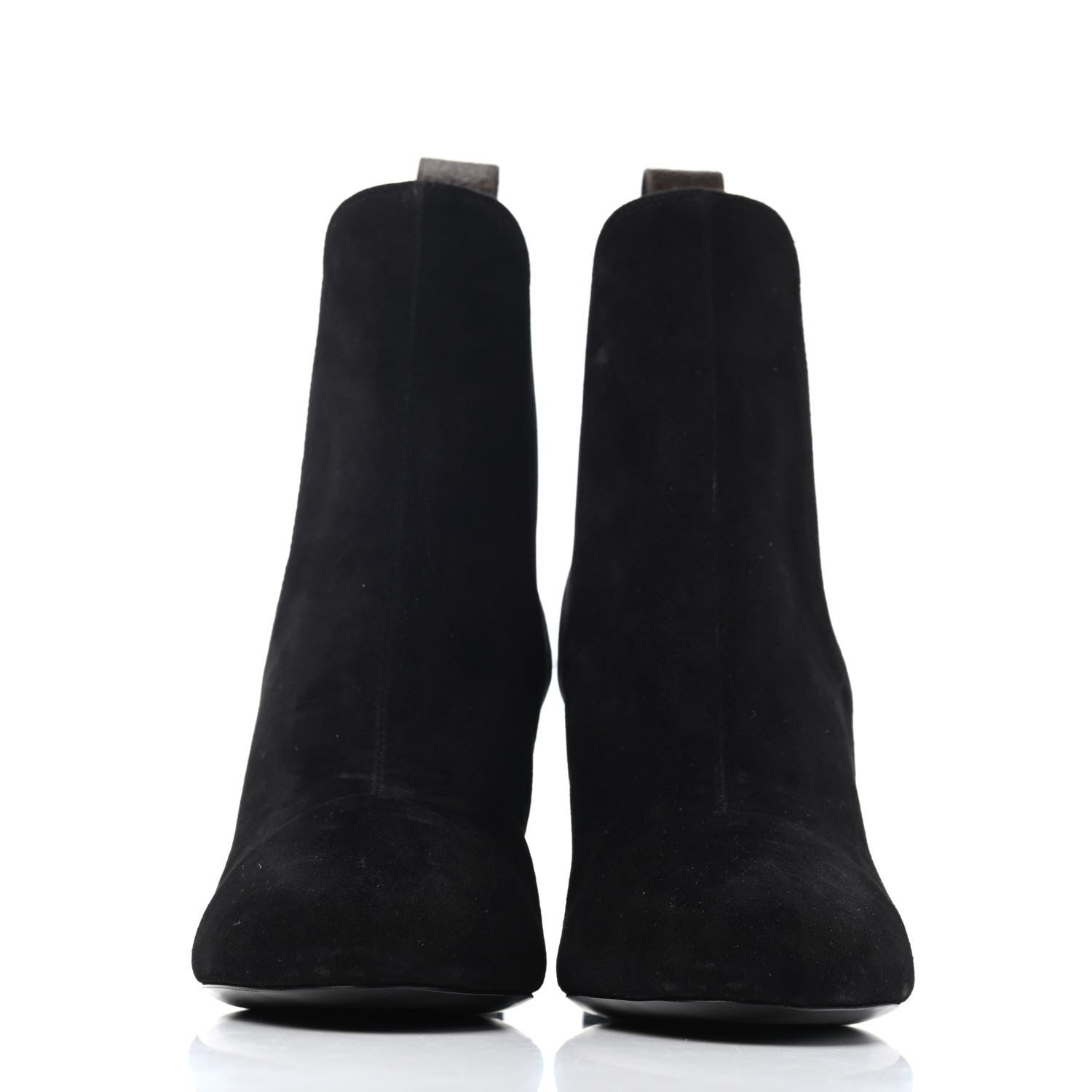 Louis Vuitton Suede Monogram Uniformes Cap Toe Chelsea 80mm Ankle Boots 36.5 Black 2 of 4