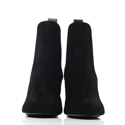 Louis Vuitton Suede Monogram Uniformes Cap Toe Chelsea 80mm Ankle Boots 36.5 Black 2 of 4