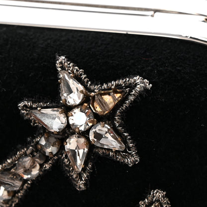 Alexander McQueen Suede Crystal Heart Chain Box Clutch Black 9 of 10