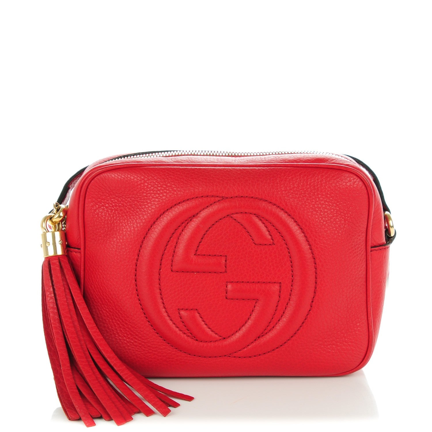 Gucci Pebbled Calfskin Small Soho Disco Bag Tabasco Red 1 of 7