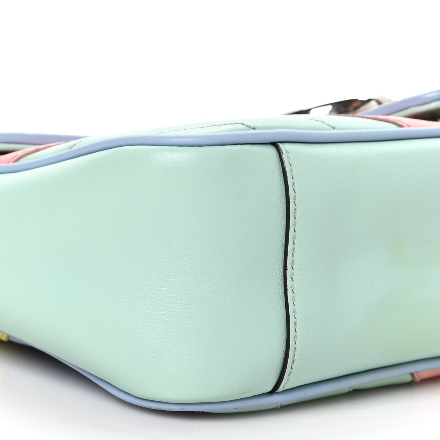 Gucci Calfskin Matelasse Diagonal Small GG Marmont Shoulder Bag Multicolor Pastel 9 of 11