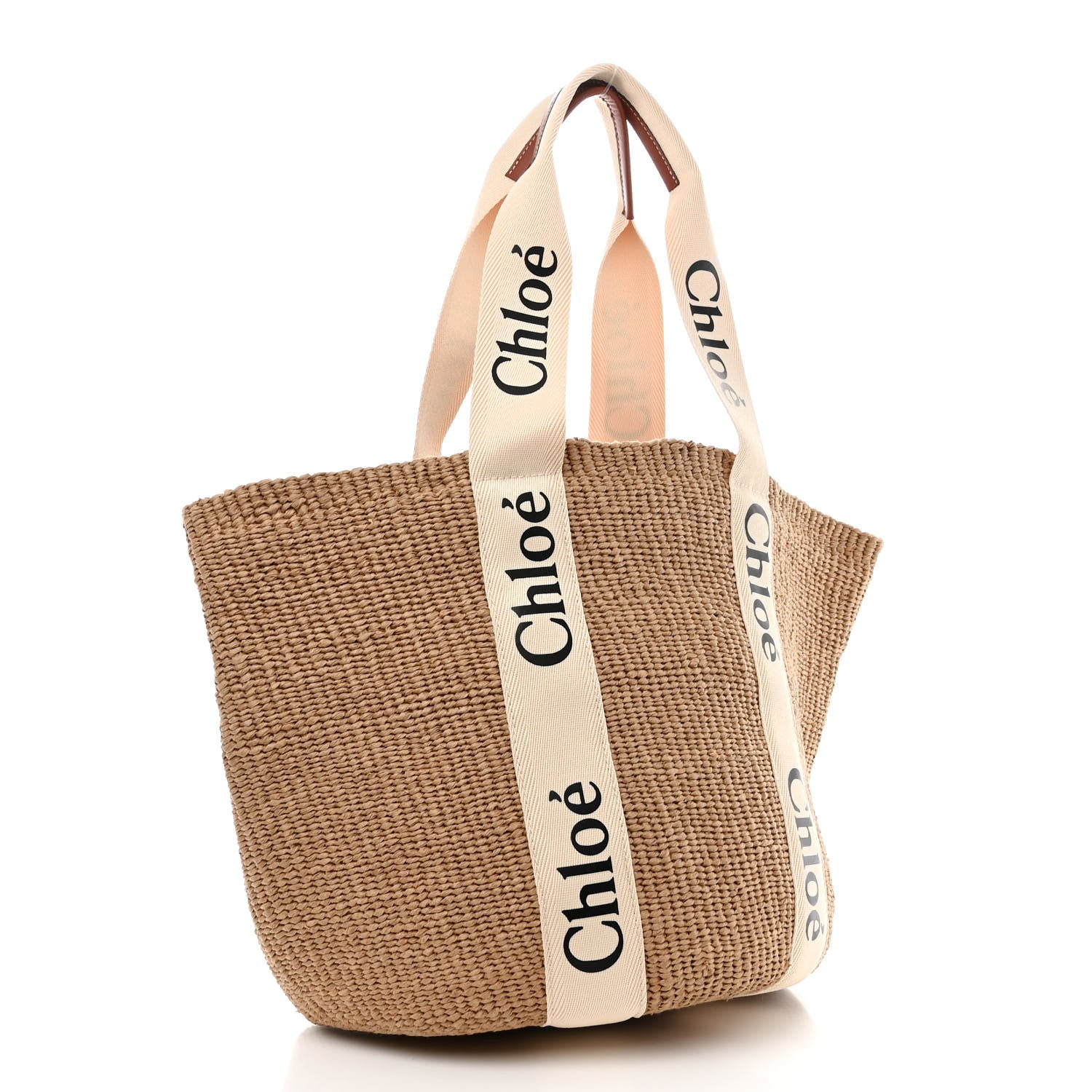 Chloe Raffia Large Woody Basket Bag White 3 of 11