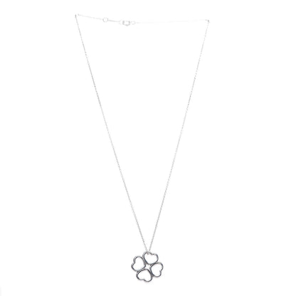 Tiffany Sterling Silver Four Heart Clover Pendant Necklace 3 of 7