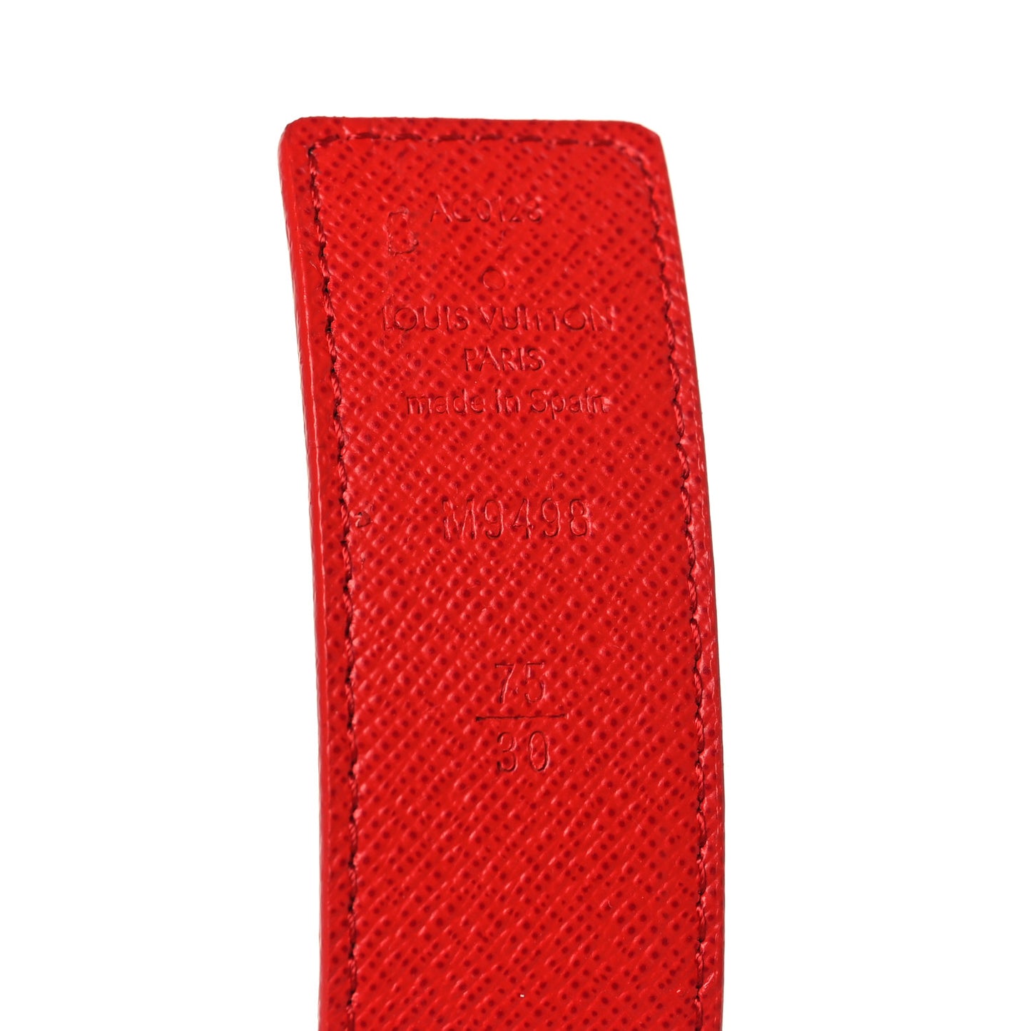 Calfskin Monogram 30mm LV Initiales Reversible Belt 75 30 Coquelicot