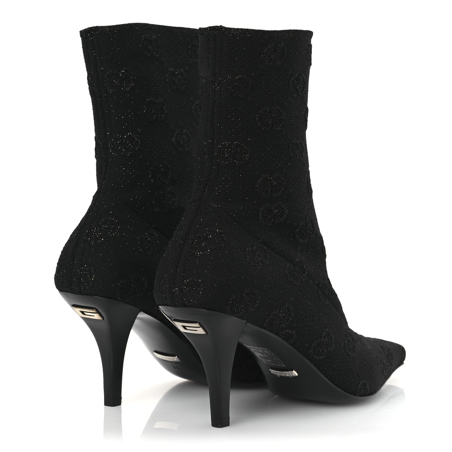 Gucci Technical Jersey Knit GG Monogram Square G 75mm Ankle Boots 38 Black Gray 5 of 11