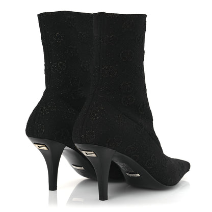 Gucci Technical Jersey Knit GG Monogram Square G 75mm Ankle Boots 38 Black Gray 5 of 11