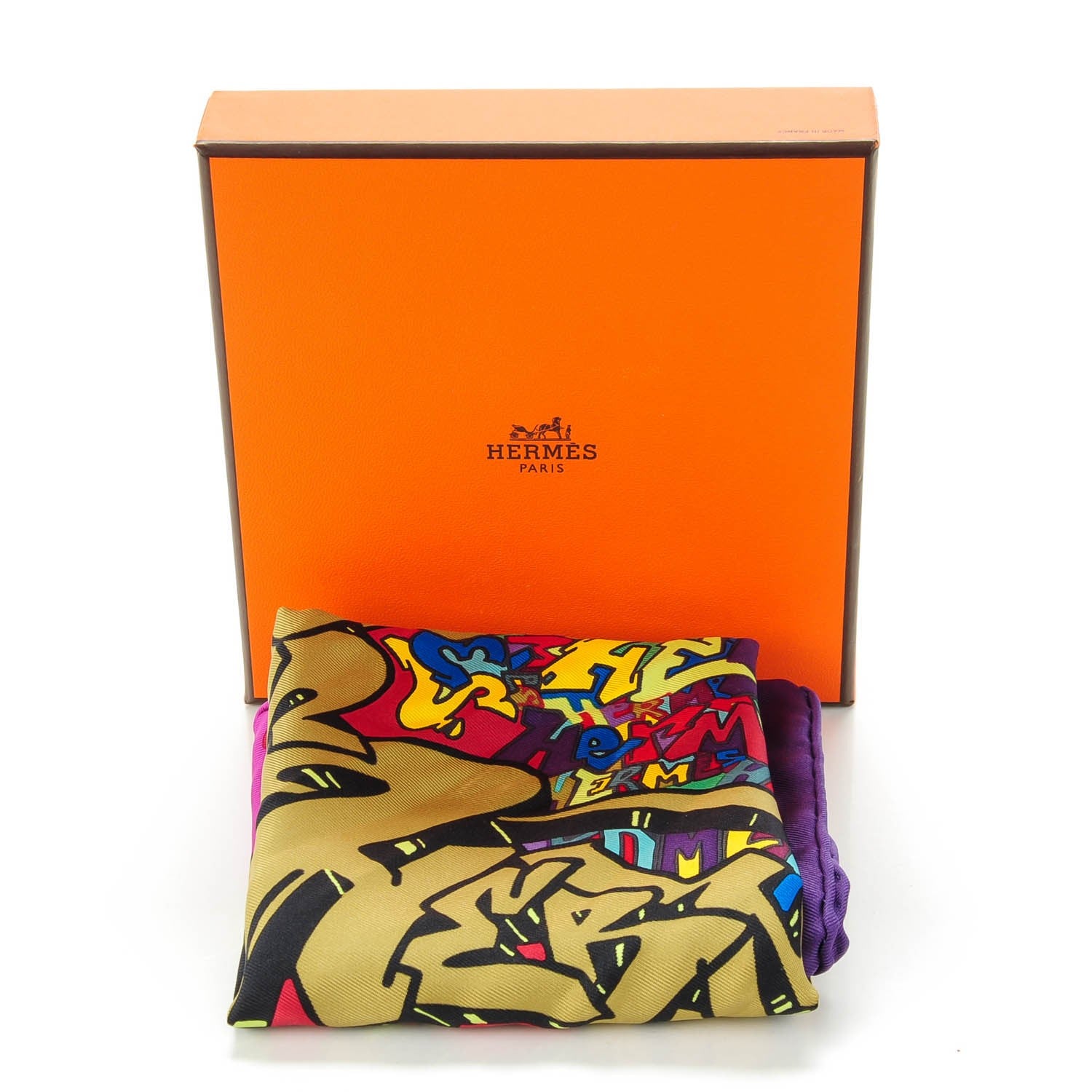 Hermes Silk Graff Graffiti Pocket Square Scarf 3 of 5