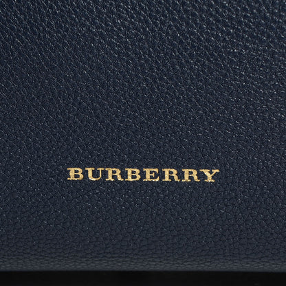 Burberry Grainy Calfskin House Check Medium Banner Tote Ink Blue 7 of 11