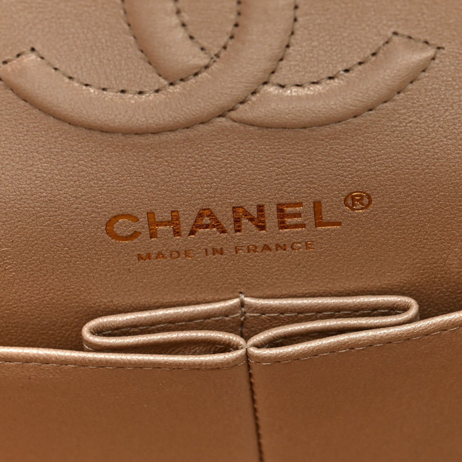 Chanel Iridescent Caviar Quilted Small Double Flap  Beige 6 of 10