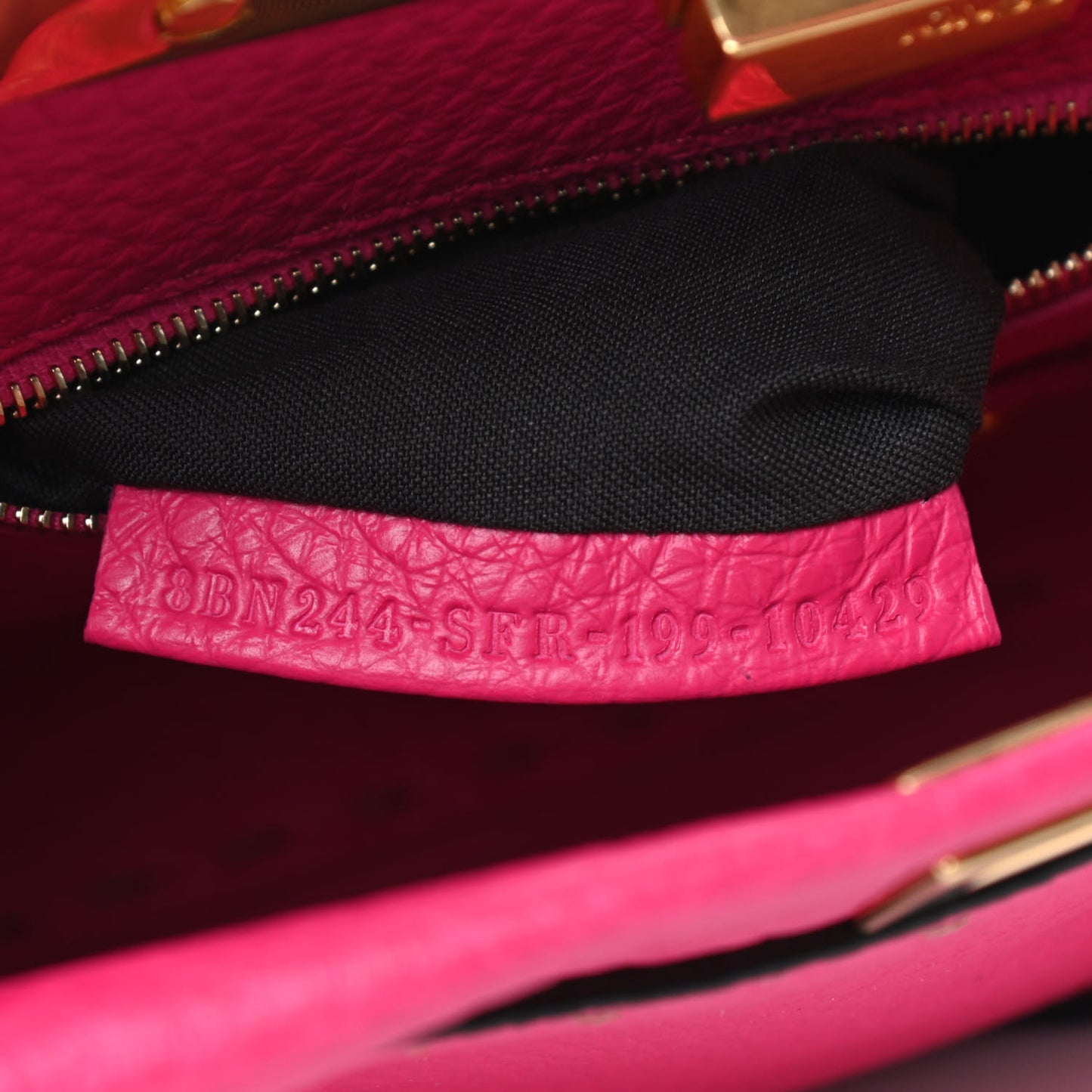 Cuoio Romano Selleria Mini Peekaboo Iconic Satchel Fuxia