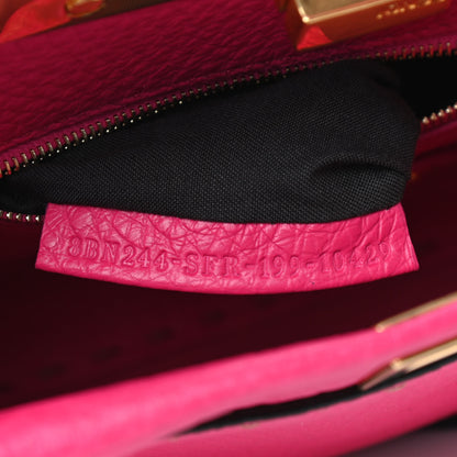 Fendi Cuoio Romano Selleria Mini Peekaboo Iconic Satchel Fuxia 7 of 9