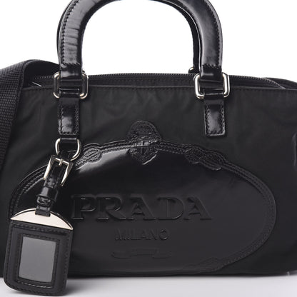 Prada Tessuto Nylon Spazzolato Logo Tote Black 8 of 11