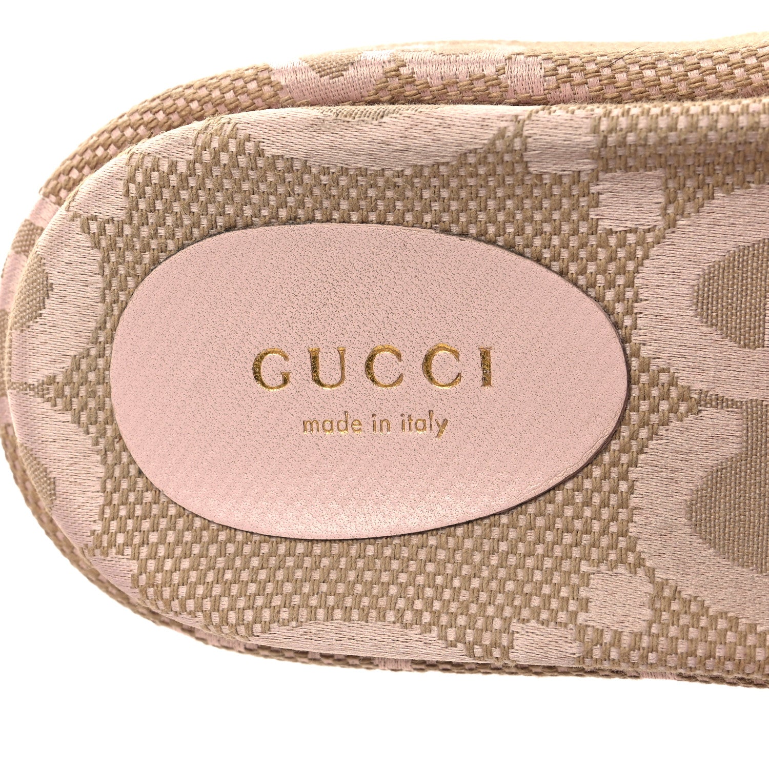 Gucci Monogram Jumbo GG Angelina Platform 55mm Slide Sandals 35 Beige Perfect Pink 8 of 9
