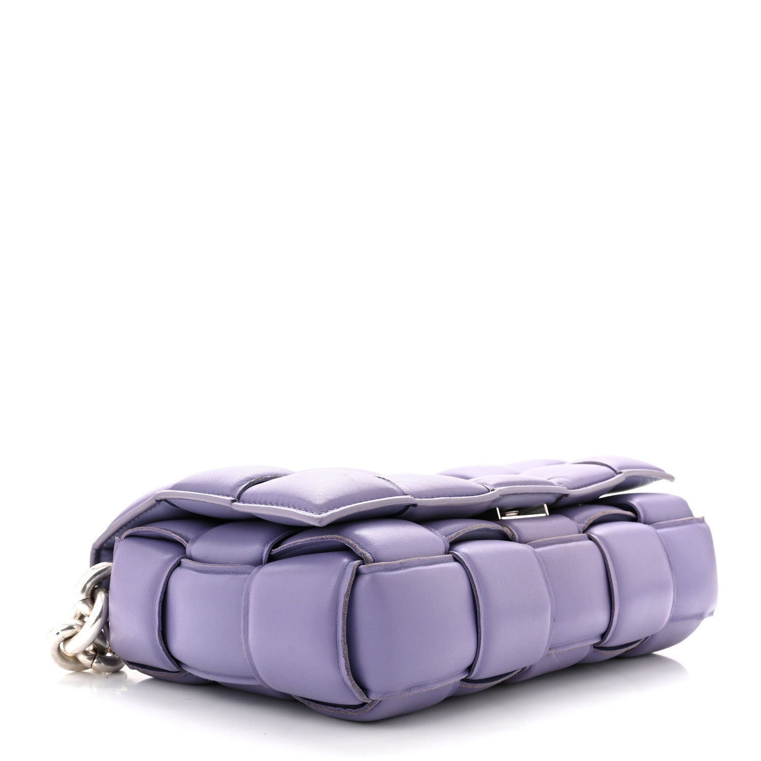 Bottega Veneta Lambskin Maxi Intreccio Padded Chain Cassette Crossbody Bag Lavender 4 of 10