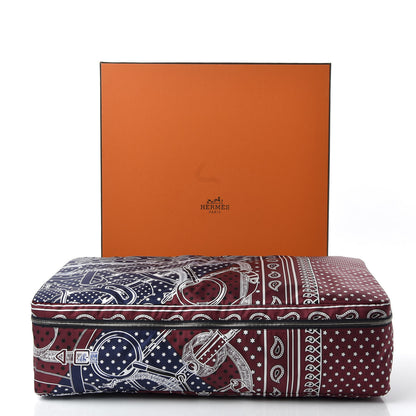 Hermes Silk Travelsilk Travel Cube Bordeaux Bleu Marine 20 of 20