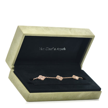 Van Cleef & Arpels 18K Rose Gold 5 Motifs Vintage Alhambra Bracelet 5 of 5