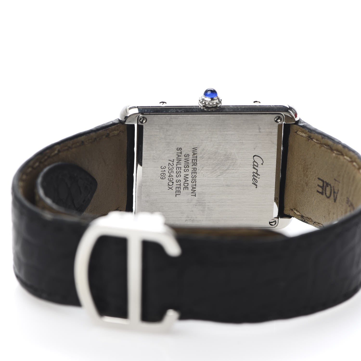 Cartier Stainless Steel Alligator 27mm Tank Solo Quartz Watch 5 of 8