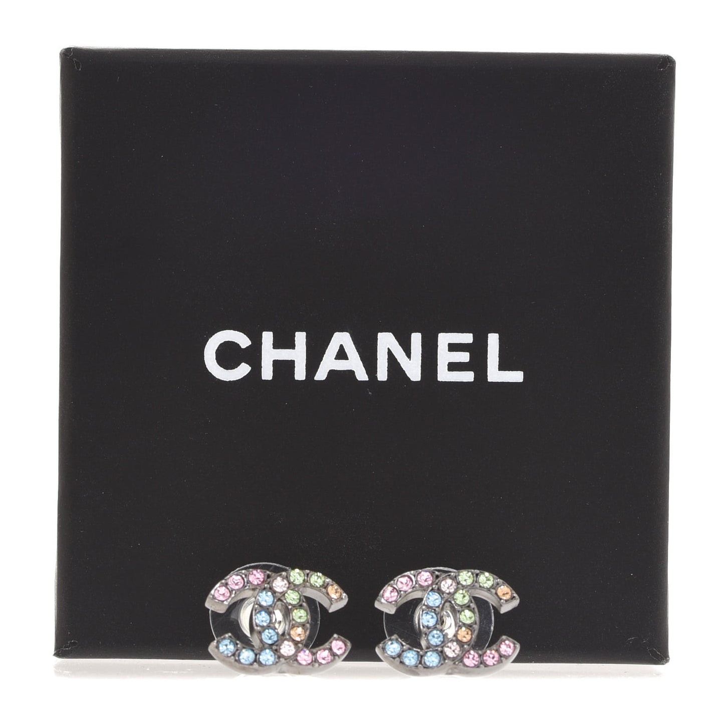 Ruthenium Crystal CC Earrings Multicolor