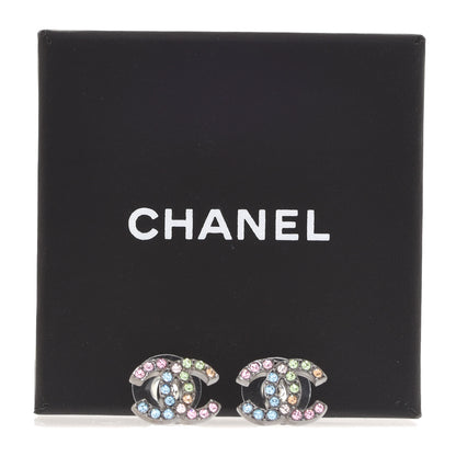 Chanel Ruthenium Crystal CC Earrings Multicolor 5 of 5