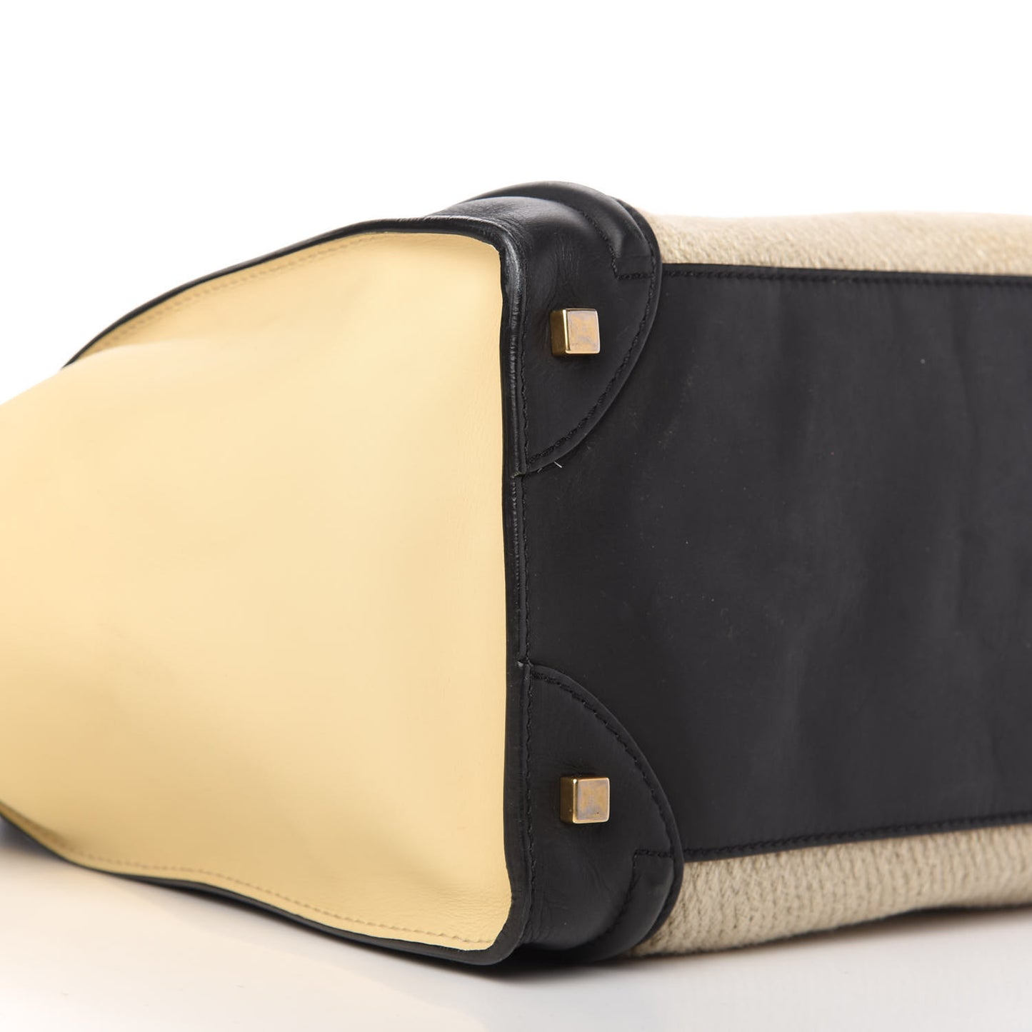 Raffia Smooth Calfskin Mini Luggage Beige