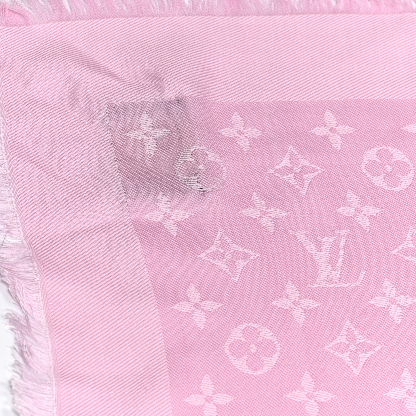 Silk Wool Monogram Shawl Rose Ballerine