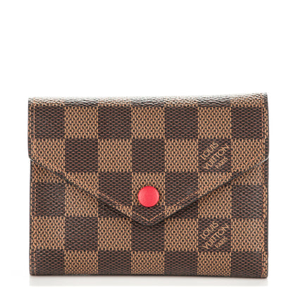 Louis Vuitton Damier Ebene Victorine Wallet Red 1 of 6