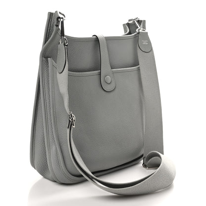 Hermes Taurillon Clemence Evelyne III GM Gris Mouette 3 of 10