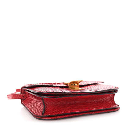 Celine Snakeskin Medium Classic Box Flap Red 4 of 9