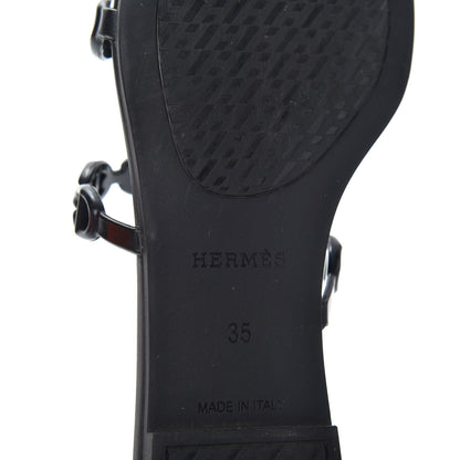 Hermes Rubber Chaine d'Ancre Rivage Sandals 35 Black 9 of 10
