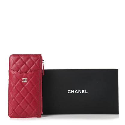 Chanel Caviar Quilted Classic Flat Wallet Pouch Red 8 of 8