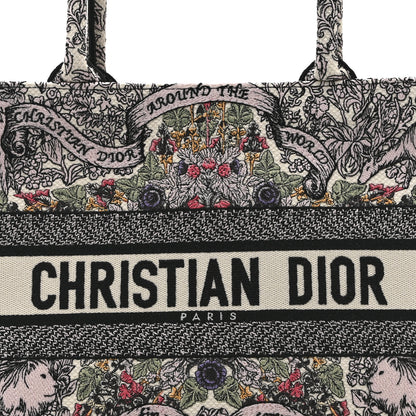 Christian Dior Canvas Embroidered Medium Book Tote White Multicolor 8 of 10