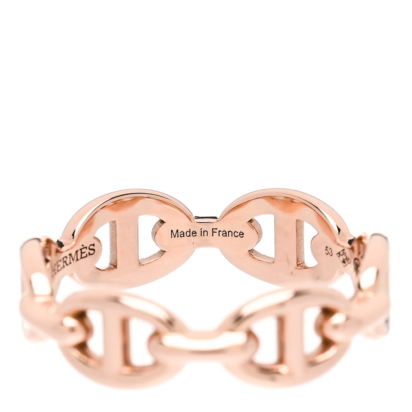 18K Rose Gold PM Chaine D'Ancre Enchainee Ring 53 6.5