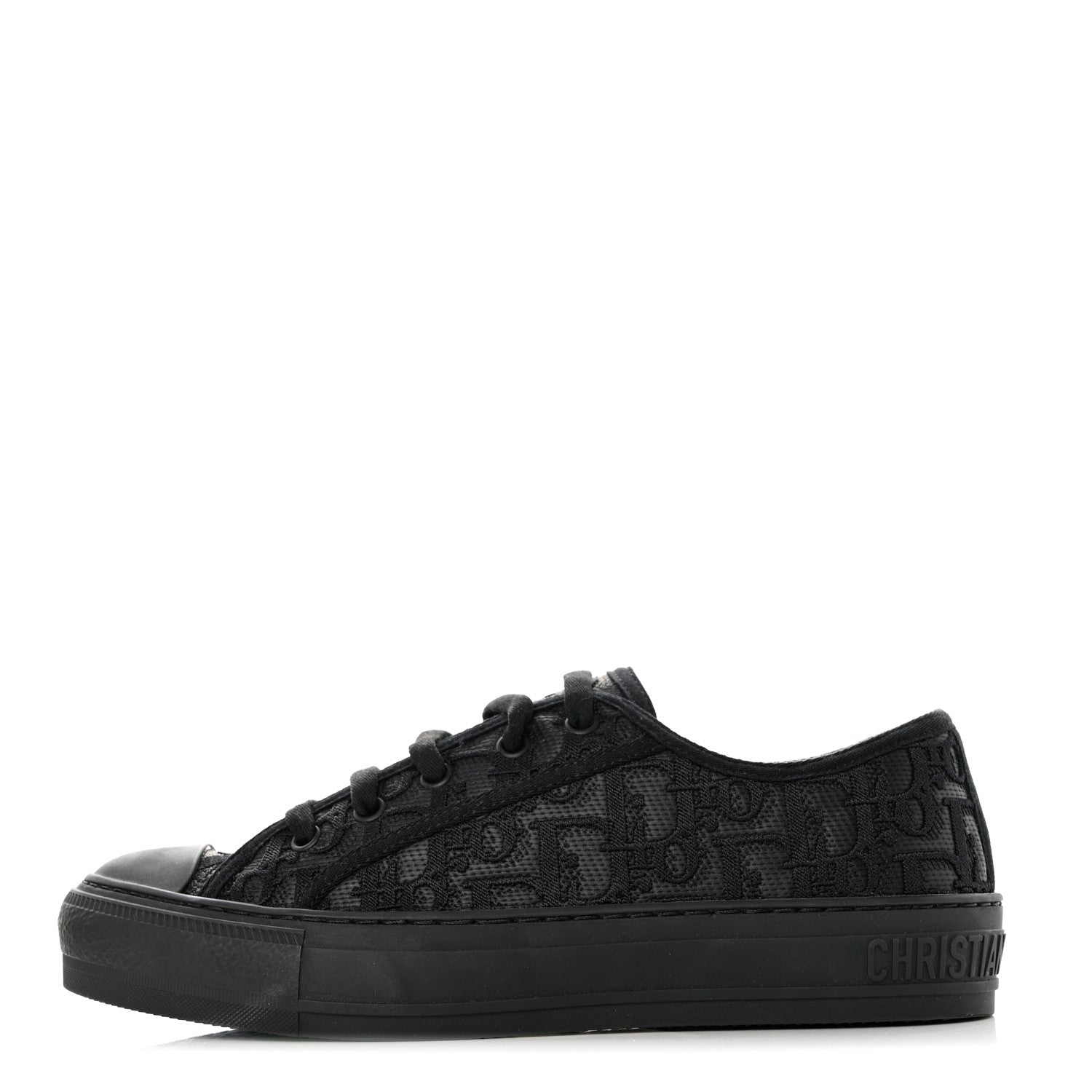 Christian Dior Canvas Oblique Walkin'N'Dior Low Top Sneakers 37 Black 1 of 8