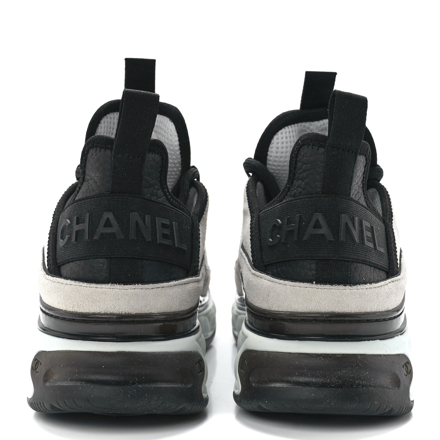 Velvet Calfskin Mixed Fibers CC Sneakers 39.5 Ivory Black